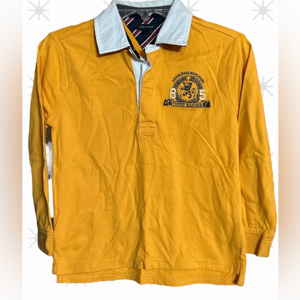 Tommy Hilfiger Yellow Long Sleeve Polo Shirt.  NWT Size 5